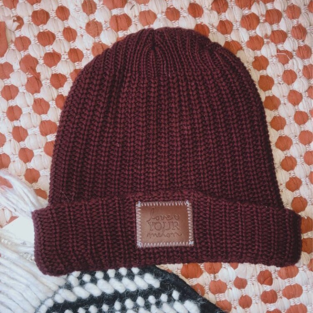Love Your Melon Maroon Beanie
